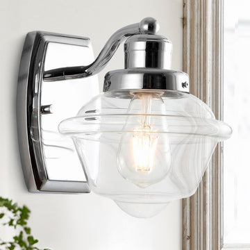 Orleans Iron/Glass schoolhouse LED Vanity Light - JONATHAN Y